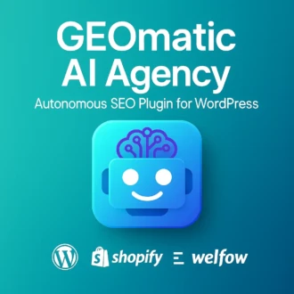 Image illustrant geomatic ai premium – enterprise -  contact us (from €1,999 / year) - 99.92% autonomous seo for wordp...