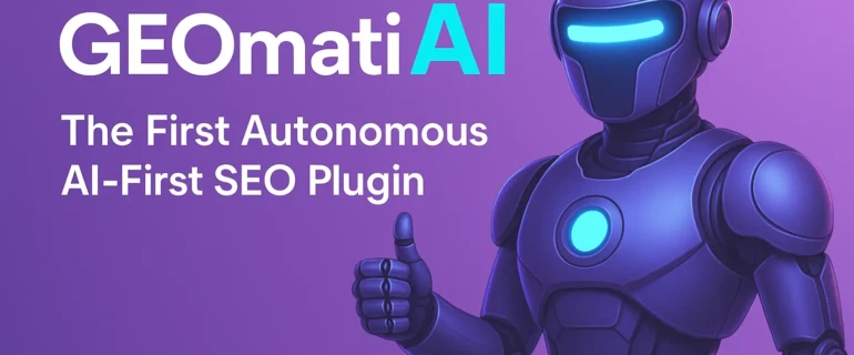 Image illustrant geomatic ai | the first autonomous ai-first seo plugin dans la catégorie AI Integration Advisory