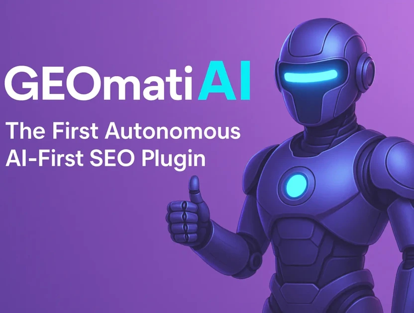 Image illustrant geomatic ai | the first autonomous ai-first seo plugin dans la catégorie AI Integration Advisory