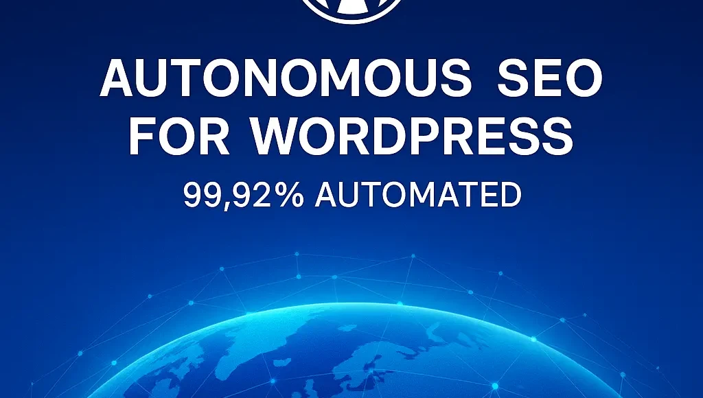 Image illustrant geomatic ai: introducing the world’s first autonomous seo plugin for wordpress at wordpress valencia 20...
