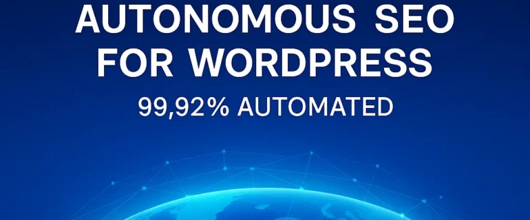 Image illustrant geomatic ai: introducing the world’s first autonomous seo plugin for wordpress at wordpress valencia 20...