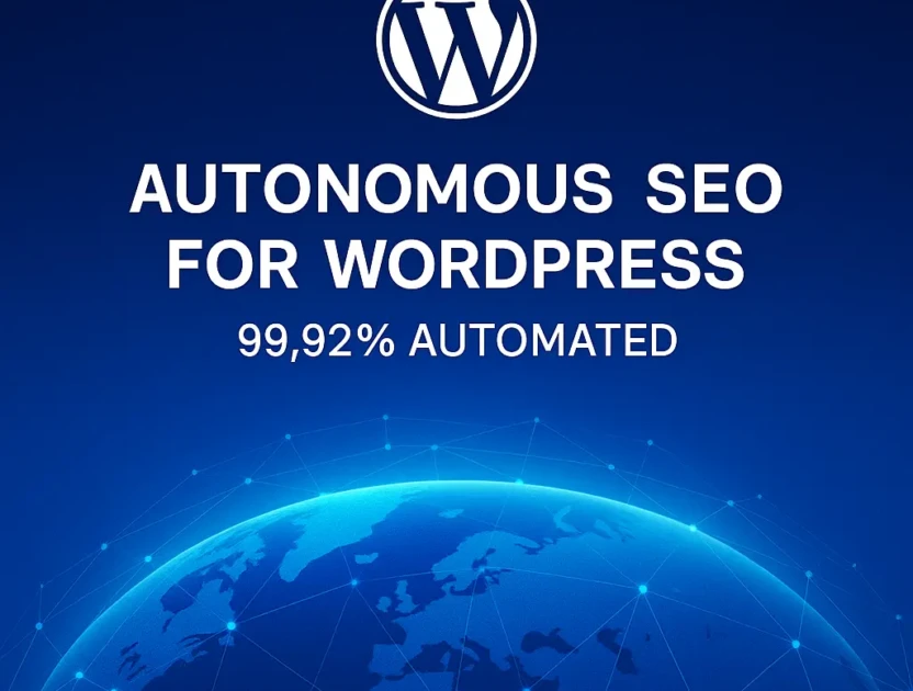 Image illustrant geomatic ai: introducing the world’s first autonomous seo plugin for wordpress at wordpress valencia 20...