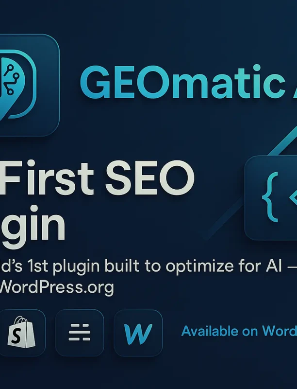 WordPress add plugin GEOmatic AI