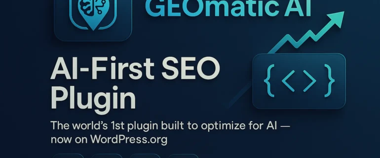 WordPress add plugin GEOmatic AI