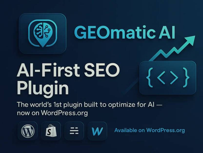 WordPress add plugin GEOmatic AI