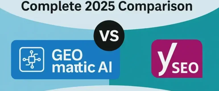 Image illustrant geomatic ai vs yoast seo: complete 2025 comparison dans la catégorie AI-First SEO