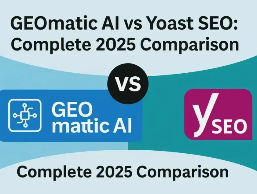 Image illustrant geomatic ai vs yoast seo: complete 2025 comparison dans la catégorie AI-First SEO