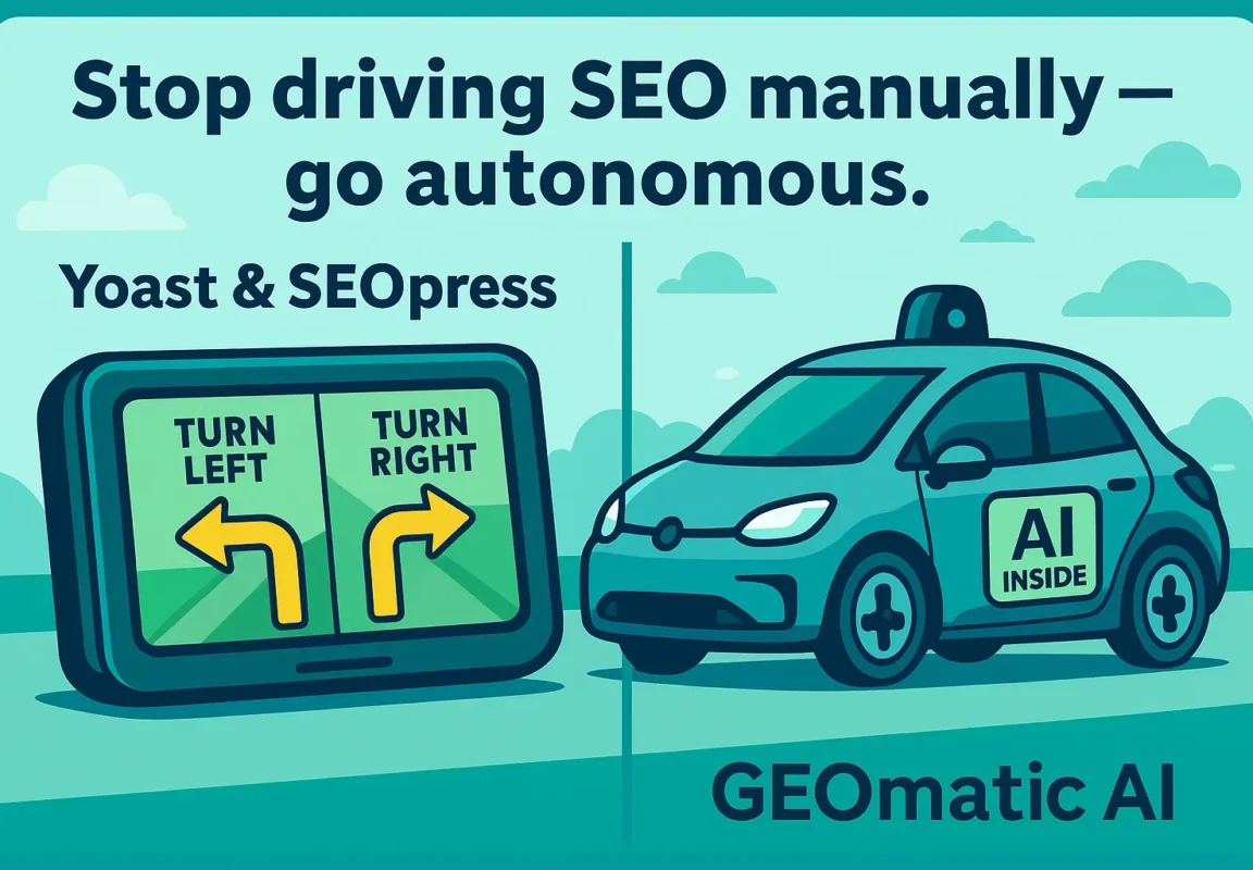 Image illustrant geomatic ai : the future of fully autonomous seo for wordpress dans la catégorie WordPress